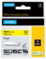 DYMO 1805431 RHINO 24 MM VINYL BLACK ON YELLOW