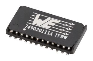 WURTH ELEKTRONIK 749023113C Ethernet & LAN Transformer, 10/100/1000 Base-T PoE, 1 Port, 1:1, 350 µH, 1.5 kVrms, Surface Mount