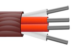 LABFACILITY WC-041-D Thermocouple Wire, Silicone Rubber Insulated, 4 Core, Type RTD, 7 x 0.2mm, 25 m