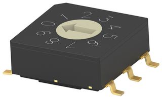 ALCOSWITCH - TE CONNECTIVITY MRSSV1DC10SMGWTR Rotary Coded Switch, Vertical, MRSS Series, Surface Mount, 10 Position, 20 V, BCD Complement, 20 mA