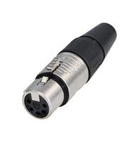 REAN RC5F XLR Connector, 5 Contacts, Receptacle, Cable Mount, Silver Plated Contacts, Zinc Body