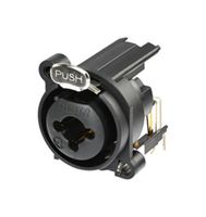 REAN RCJ10FA-H XLR Connector, R/A, 3 Contacts, Receptacle, Panel PCB Mount, Gold Plated Contacts