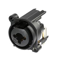 REAN RCJ10FA-H-0 XLR Connector, R/A, 3 Contacts, Receptacle, Panel PCB Mount, Gold Plated Contacts