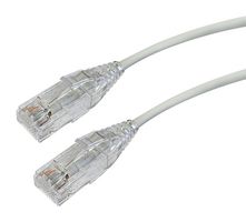 VIDEK 2994-0.2GY Ethernet Cable, Slim, Cat6, RJ45 Plug to RJ45 Plug, UTP (Unshielded Twisted Pair), Grey, 200 mm