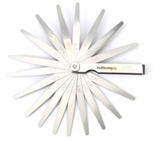 MULTICOMP PRO MP010825 Thickness Meter, 104 mm Blade Width, 20 Blades, 0.05 mm to 1 mm Measuring Range, Carbon Steel