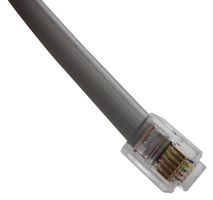STEWART CONNECTOR BC-66SS007F Ethernet Cable, RJ12 Plug to RJ12 Plug, FUTP (Foiled Unshielded Twisted Pair), Silver, 2.1 m