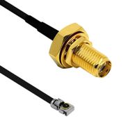 SIRETTA ASMGAL010XC137S11 RF / Coaxial Cable Assembly, 3.9 ", 100 mm, 1.13mm, MHF4-Type Plug, SMA Bulkhead Jack, 50 ohm