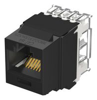 PANDUIT NK6X88MBL Modular Connector, Keystone, Black, RJ45 Wired Jack, 1 x 1 (Port), 8P8C, Cat6a, Cable Mount