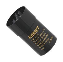 KEMET 060MS26ACMA1STD Electrolytic Capacitor, Motor Start, 60 µF, 260 VAC, 0%, +25%, Snap-In, 500 hours @ 60°C