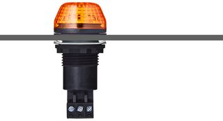 AUER SIGNAL 800501405 Beacon, Flashing / Steady, Orange, 24 V, IP65, 18 mm H, 30 mm Lens, IBS M22 Series