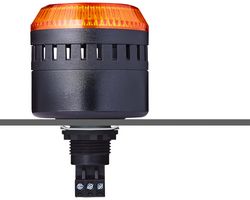 AUER SIGNAL 814511313 Signal Indicator, Flashing, Steady, Pulse/Steady/Wobble, Orange, IP65, 240VAC, ELG M22 Series