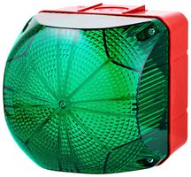 AUER SIGNAL 874166313 Beacon, Flashing/Steady, Green, 240 VAC, IP66, 94 mm L, 94 mm H, QDS Series
