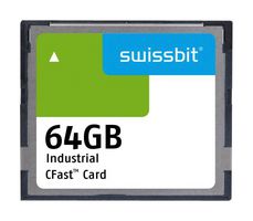 SWISSBIT SFCA064GH2AD4TO-I-GS-236-STD Flash Memory Card, CFast Card, 64 GB