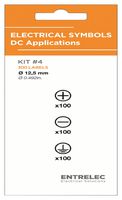 TE CONNECTIVITY - ENTRELEC LB-KIT-ELEC-DC-12-300 Label, Warning, 12.5 mm, PVC, +, -, Earth Ground (Symbol)