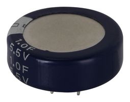 EATON ELECTRONICS KR-5R5C105H-R Supercapacitor, 1 F, 5.5 V, PC Pin, -20%, +80%, 5 mm, 1000 hours @ 70°C