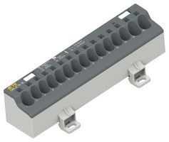 TE CONNECTIVITY - ENTRELEC 1SNL407611R0000 Panel Mount Barrier Terminal Block, 76 A, 1 kV, 1 Pole, 7, Push In, 4 AWG