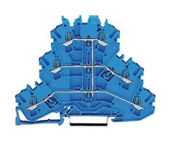 WAGO 2002-3209 DIN Rail Mount Terminal Block, 6 Ways, 22 AWG, 12 AWG, 2.5 mm², Push In, 24 A