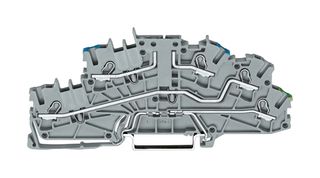 WAGO 2003-6640 DIN Rail Mount Terminal Block, 5 Ways, 22 AWG, 12 AWG, 2.5 mm², Push In, 20 A