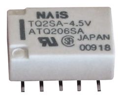 PANASONIC ATQ206SA Signal Relay, 4.5 VDC, DPDT, 1 A, TQ Series, Surface Mount, DC