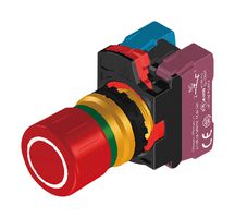 MULTICOMP PRO MP-AP2E-P3E01R Emergency Stop Switch, Red, SPST-NC, Pushlock/Pull Release, Quick Connect, 10 A, 120 V, 24 V