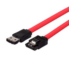 L-COM CAESA2-1M Computer Cable, eSATA Socket, 7 Way, SATA Data 7 Way Socket, Latching, 3.3 ft, 1 m, Red