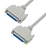 L-COM CSMN25MF-50 Computer Cable, D Subminiature Plug, 25 Way, D Subminiature Socket, 25 Way, 50 ft, 15.2 m