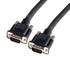 L-COM CSPL9MM-2.5 Computer Cable, D Subminiature Plug, 9 Way, D Subminiature Plug, 9 Way, 2.5 ft, 762 mm, Black