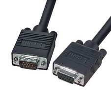 L-COM CTL3VGAMF-10B Computer Cable, HD-15 Plug, HD-15 Receptacle, 10 ft, 3.05 m, Black, CTL3VGAMF-B Series