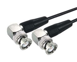 L-COM CC174-7.5HR2 RF / Coaxial Cable Assembly, 7.5 ft, 2.28 m, RG174/U, BNC Right Angled Plug