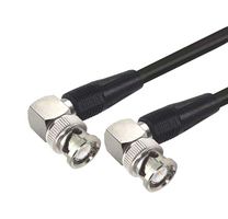 L-COM CC58C-5HR2 RF / Coaxial Cable Assembly, 5 ft, 1.52 m, RG58C/U, BNC Right Angled Plug, BNC Right Angled Plug