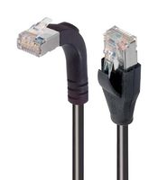 L-COM TRD695SRA2BLK-1 Ethernet Cable, Cat6, 90° RJ45 Plug to RJ45 Plug, FTP (Foiled Twisted Pair), Black, 304.8 mm