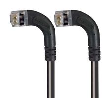 L-COM TRD695SRA9BLK-5 Ethernet Cable, Cat6, 90° RJ45 Plug to 90° RJ45 Plug, FTP (Foiled Twisted Pair), Black, 1.5 m