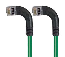 L-COM TRD695SRA9GR-3 Ethernet Cable, Cat6, 90° RJ45 Plug to 90° RJ45 Plug, FTP (Foiled Twisted Pair), Green, 914.4 mm
