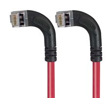 L-COM TRD695SRA9RD-25 Ethernet Cable, Cat6, 90° RJ45 Plug to 90° RJ45 Plug, FTP (Foiled Twisted Pair), Red, 7.6 m