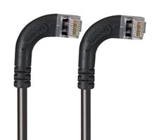 L-COM TRD695SZRA14BLK-15 Ethernet Cable, Cat6, 90° RJ45 Plug to 90° RJ45 Plug, FTP (Foiled Twisted Pair), Black, 4.6 m