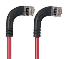 L-COM TRD695SZRA14RD-3 Ethernet Cable, Cat6, 90° RJ45 Plug to 90° RJ45 Plug, FTP (Foiled Twisted Pair), Red, 914.4 mm