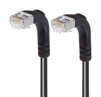 L-COM TRD815SRA3BLK-20 Ethernet Cable, Cat5e, 90° RJ45 Plug to 90° RJ45 Plug, FTP (Foiled Twisted Pair), Black, 6.1 m