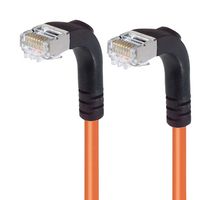L-COM TRD815SRA3OR-7 Ethernet Cable, Cat5e, 90° RJ45 Plug to 90° RJ45 Plug, FTP (Foiled Twisted Pair), Orange, 2.1 m