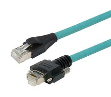 L-COM TRG617-T6T-5M Ethernet Cable, Cat6a, RJ45 Plug to RJ45 Plug, STP (Shielded Twisted Pair), Teal, 5 m, 16.4 ft