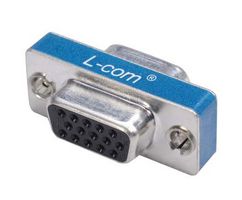 L-COM GCPH15F D Sub Connector Adapter, High Density D Sub, Receptacle, 15 Ways, High Density D Sub, Receptacle