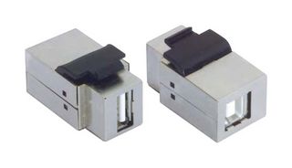 L-COM UADKEY-AB USB Adapter, Panel, USB Type A Receptacle, USB Type B Receptacle