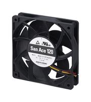SANYO DENKI 9RA1412H1001 DC Axial Fan, 12 V, Square, 140 mm, 38 mm, 152 CFM