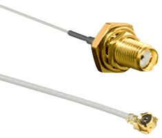 LINX - TE CONNECTIVITY CSI-SGFI-100-UFFR RF / Coaxial Cable Assembly, 0.3 ft, 100 mm, 1.13mm, U.FL Plug, SMA Bulkhead Jack, 50 ohm