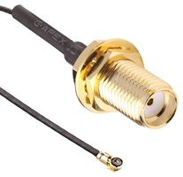 TE CONNECTIVITY - LINX CSJ-SGFB-100-MHF4 RF / Coaxial Cable Assembly, 0.3 ft, 100 mm, 0.81mm, MHF4-Type Plug, SMA Bulkhead Jack, 50 ohm