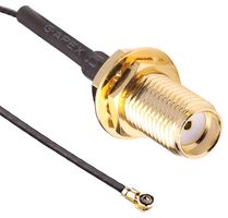 LINX - TE CONNECTIVITY CSJ-SGFB-200-MHF4 RF / Coaxial Cable Assembly, 0.7 ft, 200 mm, 0.81mm, MHF4-Type Plug, SMA Bulkhead Jack, 50 ohm