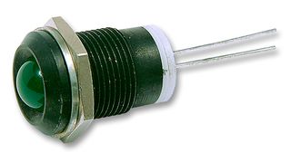 MENTOR 2676.8083 LED Panel Mount Indicator, Black Painted Bezel, Green, 2.2 VDC, 12 mm, 20 mA, 60 mcd, Not Rated