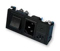 BULGIN LIMITED BZV03/Z0000/15 Un-Filtered IEC Power Entry Module, IEC C14, General Purpose, 15 A, 250 VAC, 2-Pole Switch