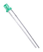 KINGBRIGHT L-493GT LED, Cylindrical, Green, Through Hole, T-1 3/4 (5mm), 20 mA, 2 V, 565 nm