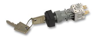 EAO 911-4001 Keylock Switch, Off-(On), SPDT-1NC / 1NO, 2 Position, Solder, 6 A