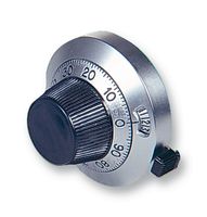VISHAY 21A11B10 Counting Dial, 15 Turns, 6.35 mm, Satin Chrome